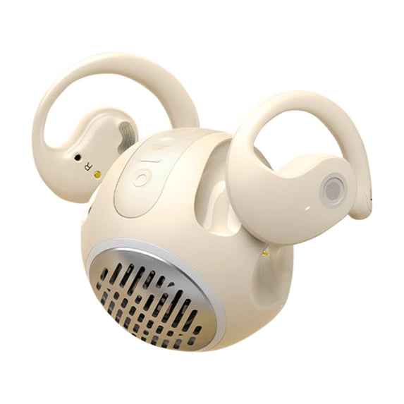 Hgallory Open Ear Headphones Over- Ear Earbuds Wireless for Kids Small Portable Bluetooth Headphone with Earbuds, Beige