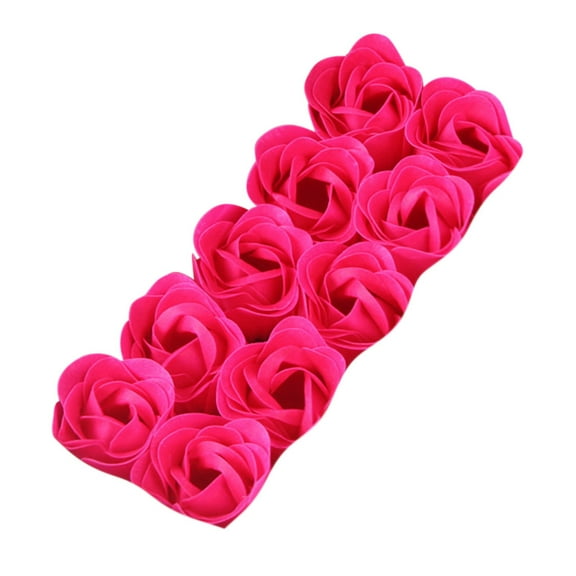 PureCasa Paper Fancy Soap Flowers Gift Box of 10 Buds, Artificial Fake Flowers Simulated Roses Decoration, Home Decor Gift for Valentine's Day Mother's Day Anniversary Birthday, 1PC, Hot Pink