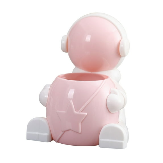 PureCasa Pencil Holder with Astronaut Figure, Desktop Decorative Pencil Holders for Stationery, Elegant Desk Decor, 1 Pack, Pink, 5.5"x4.7"x6.7"