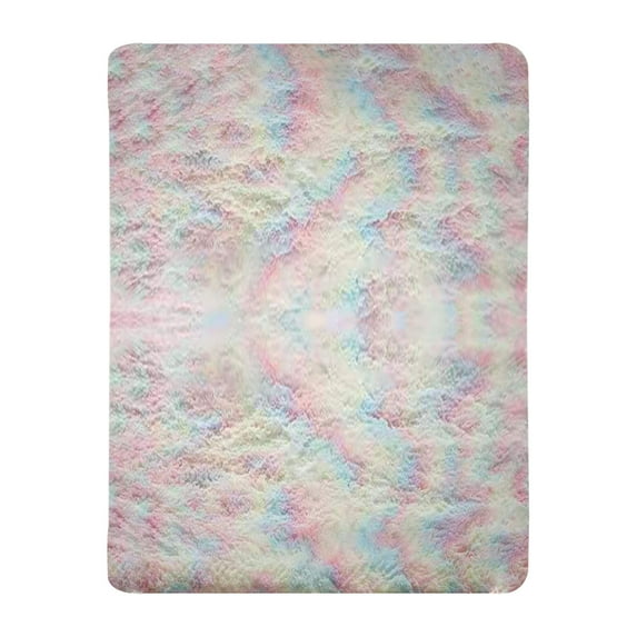 PureCasa Plush Floor Mats for Bedroom Living Room, Gradient Polyester Thick Non-Slip Floor Rugs, Solid Color Home Decor Kid & Pet Friendly Floor Rugs Doormat, 16"x47", 1 Pack, B, Rectangle