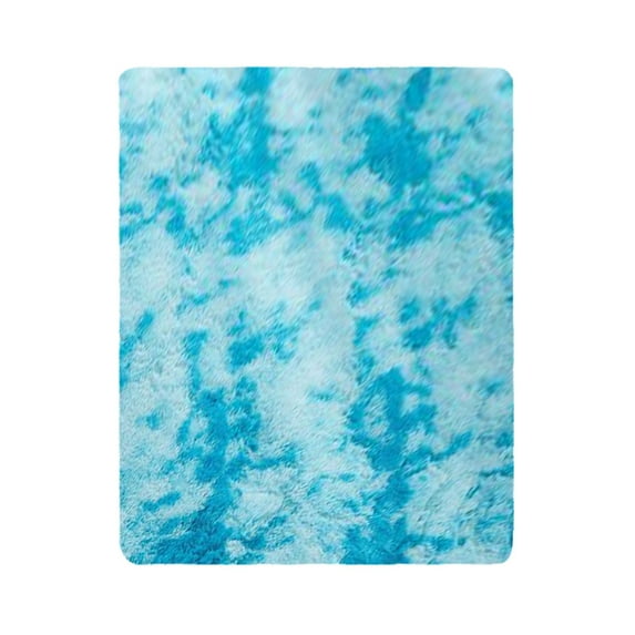 PureCasa Polyester Floor Mats for Bedroom Living Room, Gradient Soft Kid & Pet Friendly Non-Slip Floor Rugs for Entrance, Modern Style Home Decor Doormat, 16"x24", 1 Pack, Light Blue, Rectangle