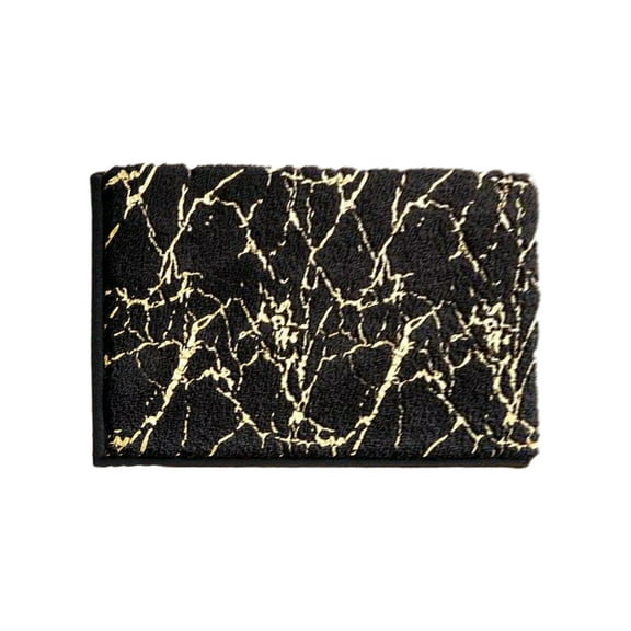 Hgallory Polyester Floor Mats for Bedroom Living Room, Gradient Soft Kid & Pet Friendly Non-Slip Floor Rugs for Entrance, Modern Style Home Decor Fluffy Doormat, 16"x24", 1 Pack, Black, Rectangle