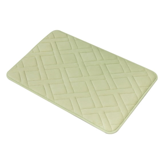 PureCasa Polyester Floor Mats for Bedroom Living Room, Non-Slip Floor Rugs for Entrance Bathroom, Home Decor Solid Color Floor Carpet Doormat, Washable, 16"x24", 1 Pack, Green, Rectangle