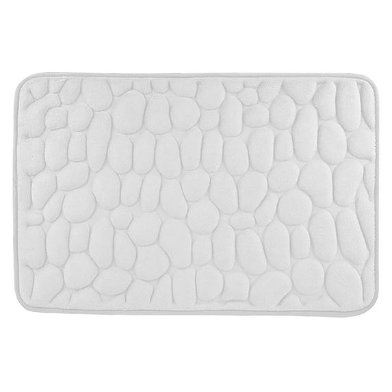 Hgallory Polyester Floor Mats for Bedroom Living Room, Non-Slip Water Absorbing Floor Rugs for Entrance Sofa side, Home Decor Solid Color Household Doormat, 24"x35", 1 Pack, White, Rectangle