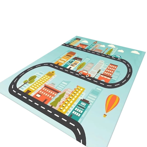 Hgallory Polyester Kid Game Mat for Bedroom Living Room, Non-Slip Floor Rugs Thick Floor Mats, Colorful Printed Home Decor Solid Color Floor Doormat Welcome Mats, 16"x24", 1 Pack, I, Rectangle