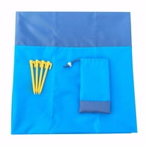 Hgallory Polyester Picnic Outdoor Blankets, Gradient Portable Foldable Picnic Mats for Beach Camping Hiking, with 1 x Carry Pouch, 4 x Stakes and 1 x Carabiner, 1PC, 79"x83", Blue, Rectangle