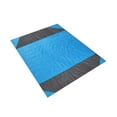 thumbnail image 1 of PureCasa Polyester Picnic Outdoor Blankets, Portable Foldable Nylon Picnic Mats for Beach Camping Hiking, with 1 x Carry Pouch, 4 x Ground Nails and 1 x Carabiner, 1PC, 79"x79", Blue, Square, 1 of 9