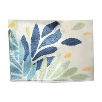 Hgallory Polyester Shower Bath Rug for Bathroom Toilet, Non-Slip Household Water Absorbent Floor Mats for Entrance Bedroom Kitchen, Abstract Modern Home Decor Doormats, 1PC, 16"x24", Blue