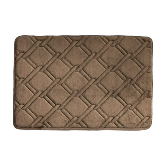 Hgallory Polyester Thick Floor Mats for Bedroom Living Room, Non-Slip Absorbent Floor Rugs for Entrance Sofa side, Simple Style Home Decor Solid Color Doormat, 16"x24", 1 Pack, Coffee, Rectangle