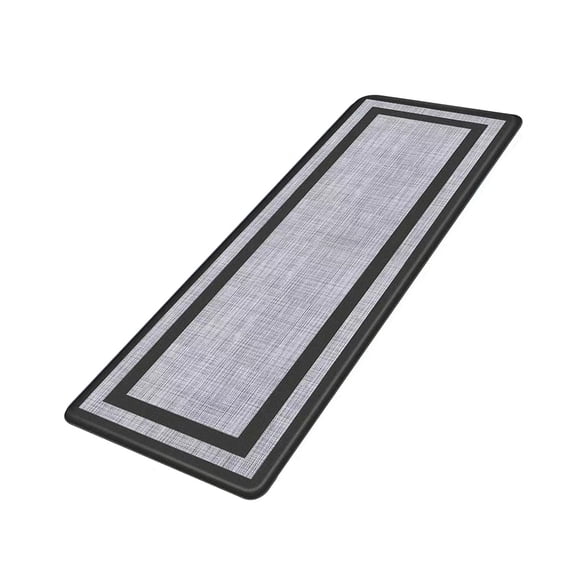 Hgallory Polyester Thick Floor Mats for Kitchen Living Room, Non-Slip Long Strip Floor Rugs for Entrance Sofa side, Modern Home Decor Solid Color Doormat, 18"x60", 1 Pack, Black, Rectangle