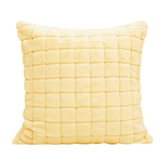 PureCasa Modern Simple Decorative Throw Pillowcase, Polyester Bedside Pillow Cases Cushion Cover for Car Bed Sofa Couch, Home Decor for Living Room Bedroom, Insert Not Include, 18"x18", 1PC, Yellow