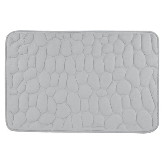 PureCasa Polyester Water Absorbing Bath Rugs Memory Foam, Non-Slip Entrance Doormat Floor Mat for Bathroom Kitchen Toilet, Modern Style Home Decor Foot Mat, 20"x32", 1 Pack, Light Gray, Rectangle
