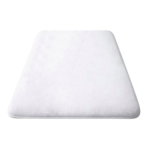Hgallory Polyester Water Absorbing Floor Mats for Bedroom Living Room, Non-Slip Floor Rugs for Entrance Sofa side, Home Decor Solid Color Ultra Soft Doormat, 24"x35", 1 Pack, White, Rectangle