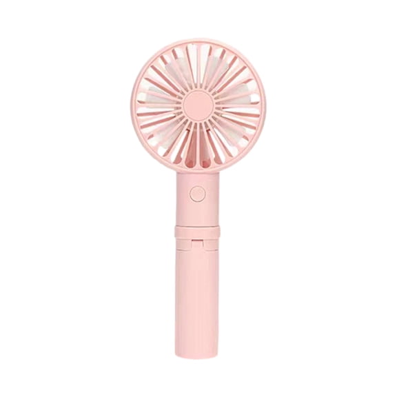 PureCasa Portable 7-Blade Mini Fan Rechargeable, Plastic Handheld Small Fans 3-Speed Adjustable & Triangle Bracket, Summer Supplies Personal Cooling Fan Blows Cold Air, 7.5"x3.1"x1.7", 1PC, Pink