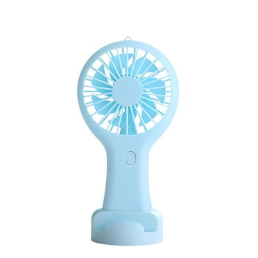 Hgallory Portable Handheld Mini Fan Rechargeable, Summer Supplies Battery Operated Silent Small Fan that Blows Cold Air, with Base, Personal Cooling Fans for Travel Indoor Outdoor, 1 Pack, Blue