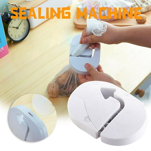 Hgallory Portable Mini Bag Sealers, Small Household Kitchen Gadget Plastic Clip Sealing Machine, Home Supplies Heat Sealers for Mylar, Plastic Bags and Food Storage, 1 Pack, White