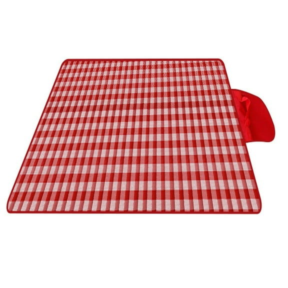 PureCasa Portable Plastic Outdoor Picnic Blankets, Lightweight Foldable Picnic Mats for Beach Camping Hiking, Practical Grass Lawn Park Accessories Picnic Mats, 1PC, 39"x59", Red, Rectangle