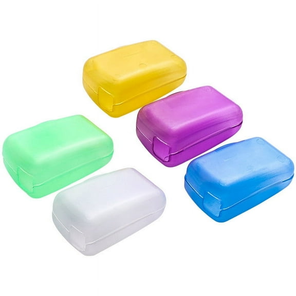 PureCasa Portable Toothbrush Covers, Clip-on Durable Toothbrush Head Covers Caps, Tooth Brush Protector Plastic Storage Clip, Travel Essential, Great for Trip, 1.6"x0.9"x0.7", 5PCS, Multicolor