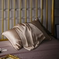 thumbnail image 1 of Hgallory Silk Pillowcases for Hair and Skin, 20"x30" Beige Queen Pillowcases, Bedding Solid Pillio Cover for Women Men Father's Day Gift, 1 of 2