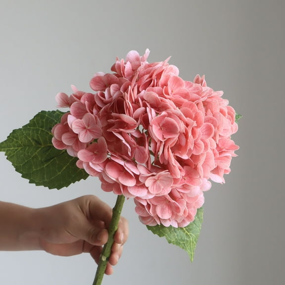 PureCasa Simulated Hydrangea Flowers Faux Globe Flower, Plastic Large Artificial Flowers 1 Pack, Hand Held Banquet Floral Home Decor for Wedding Bridal Holiday Party, Hot Pink Flower