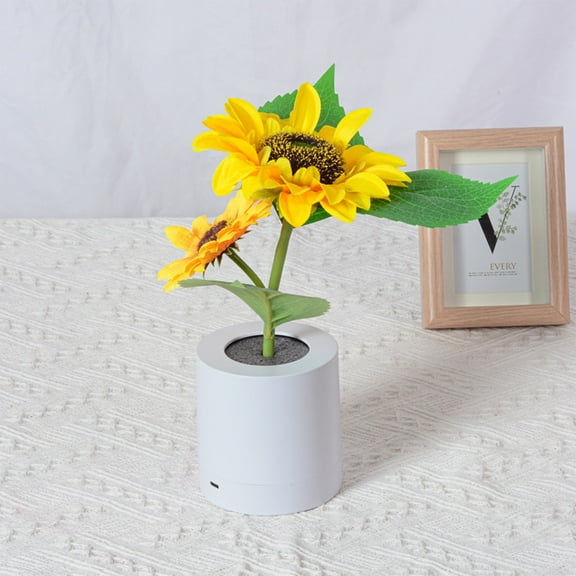 PureCasa Simulated Sunflower LED Night Light USB Charging Bedside Nightlight, Room Decor Mini Table Lamp for Bedroom Living Room, Decoration Atmosphere Light, 1 Pack