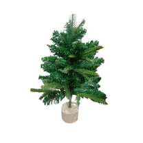 PureCasa Small Christmas Tree Tabletop Christmas Tree with LED Lights, Battery Operated （Without）Mini Xmas Pine Tree with Jute Craft Base for Table Desk Home Christmas Decoration