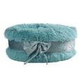 thumbnail image 1 of PureCasa Soft Plush Cute Warm Dog Cat Bed, Machine Washable Non-Slip Fluffy Pet Bed for Fall Winter, Calming Donut Cushion for Small Cats Dogs, Modern Home Decor, Round, 1 Pack, 16"x16", Green, 1 of 3