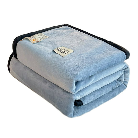 Hgallory Solid Color Flannel Blankets for All Season, Polyester Soft Throw Blanket Lightweight Air Conditioning Quilt for Nap Sleep, Modern Style Home Decor Ideal for Gift, 40"x55", 1PC, Blue