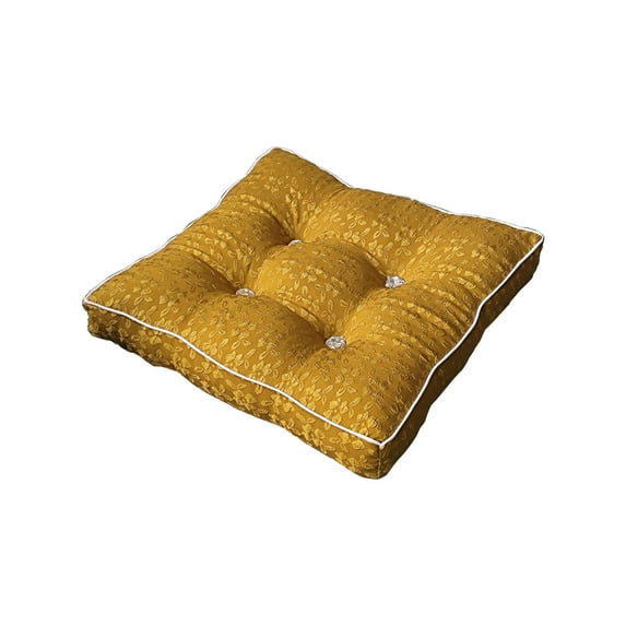 PureCasa Solid Color Polyester Seat Cushions, Household Chair Cushion Breathable Chair Pads for Home Office Classroom Patio, Simple Home Decor Ideal for All Seasons, 16"x16"x3.5", 1PC, Yellow