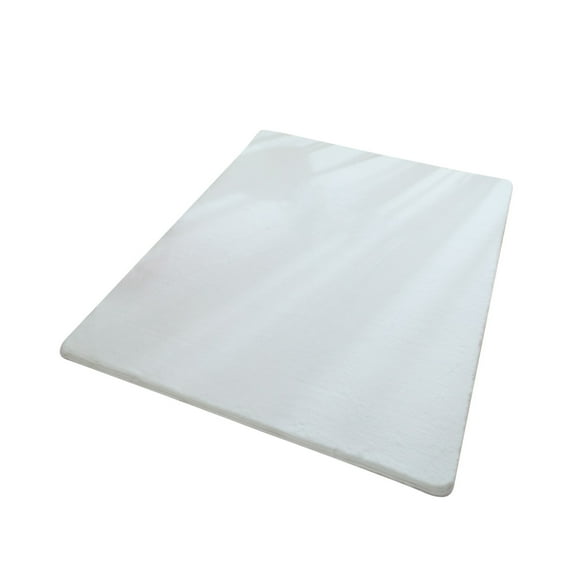 Hgallory Thick Floor Mats for Bedside Living Room, Non-Slip Floor Rugs Foot Mats for Entrance Sofa side, Home Decor Solid Color Floor Carpet Doormat, 16"x24", 1 Pack, White, Rectangle