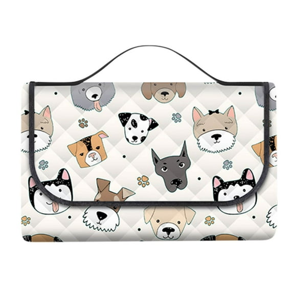 Hgallory Thick Waterproof Picnic Outdoor Blankets, Oxford Cloth Portable Foldable Picnic Mats for Beach Camping Hiking, Folding Size 12"x8"x5", Pot Style Pattern, 1PC, 79"x79", A, Square