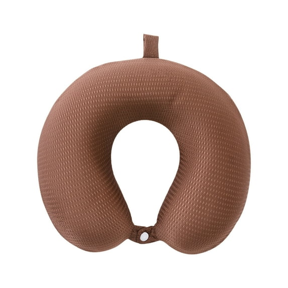 Hgallory U-Shaped Memory Cotton Neck Pillow Airplane for Adults Students, Summer Cervical Cooling Pillow Silk-Like Nap Pillows for Travel Office School, 11.8"x11", 1PC, U-Shape, Brown