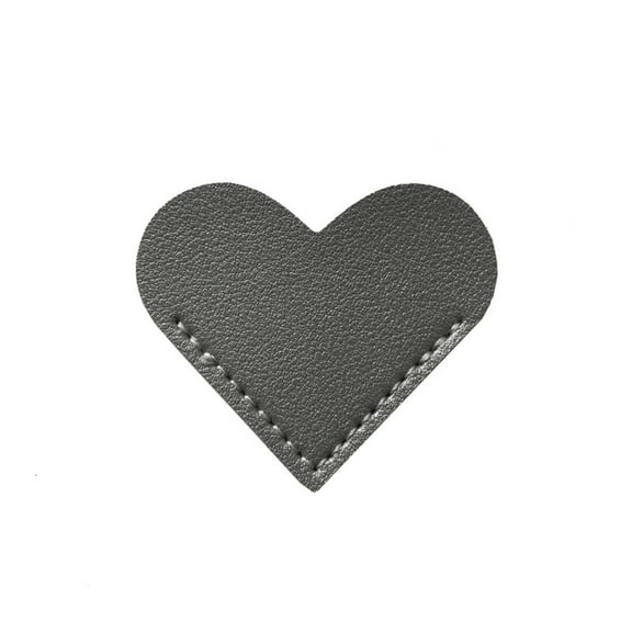 PureCasa Vintage Leather Heart Bookmarks Retro Page Corner Bookmark for Reading Lovers, Portable Book Accessories for Men Women, 1 Pack, Gray