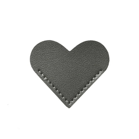 PureCasa Vintage Leather Heart Bookmarks Retro Page Corner Bookmark for Reading Lovers, Portable Book Accessories for Men Women, 1 Pack, Gray