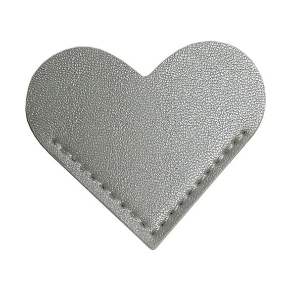 PureCasa Vintage Leather Heart Bookmarks Retro Page Corner Bookmark for Reading Lovers, Portable Book Accessories for Men Women, 1 Pack, Silver