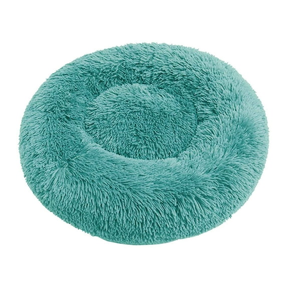 PureCasa Warm Soft Dog Cat Bed Kennel, Non-Slip Fluffy Cotton Pet Bed for Fall Winter, Resilient Plush Cushion Sleeping Pad for Small Cats Dogs, Solid Color Home Decor, Round, 1 Pack, 20"x20", F