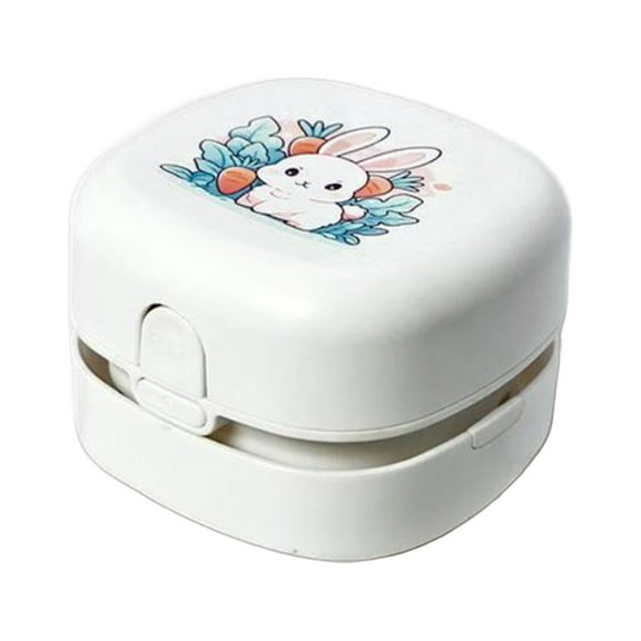 HgalloryMini Desktop Vacuum Cleaner for Desk Computer Keyboard, 1300Pa Suchion Rechargeable Tabletop Cleaning Machine Vacuum for Home School Office, Gift for Kids Dtudents, 1PC, White