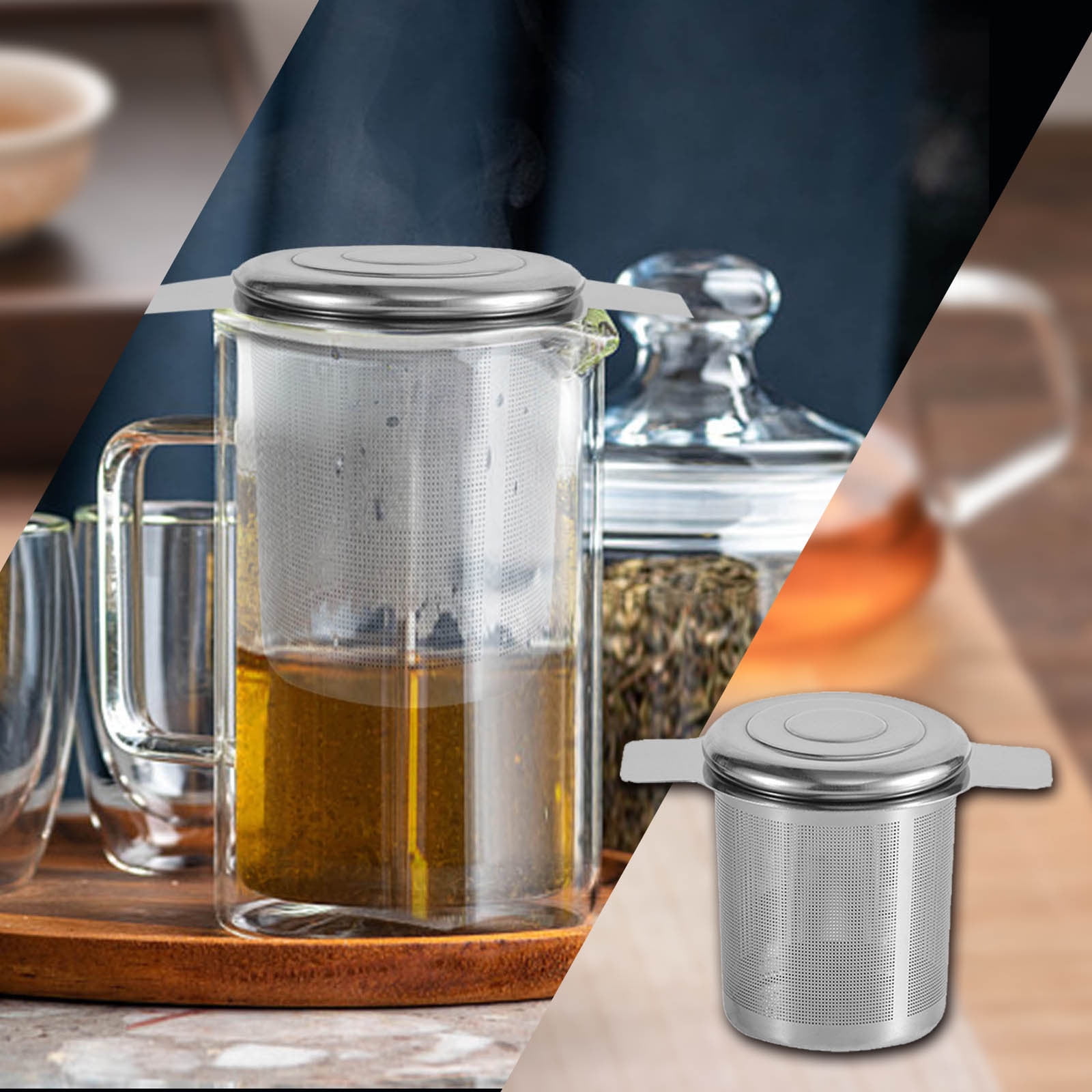 Hgehaz Strainers Loose Leaf Tea Mesh Strainer For Hanging On Teapots Stainless Steel Tea Infuser