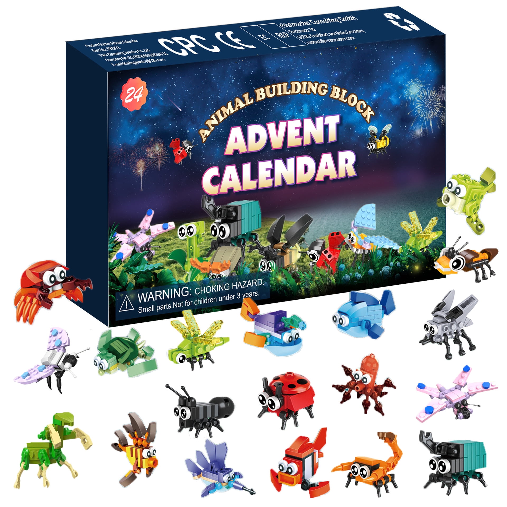 Hggkaie Animal Insect Advent Calendar 2024 Mini Building Block Set, 912 ...