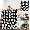 thumbnail image 1 of Hglyxoae Flannel Halloween Cute White Ghost Festival Shawl Blanket Nap Blanket 130 And 150 (A), 1 of 3