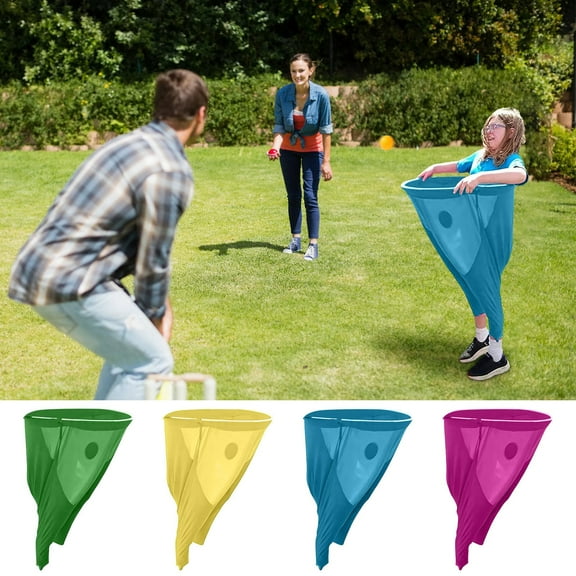 Eliaeconx Granny Pants Yard Game Sets Hilarious Team Relay Game with Stretch Pants & Balls Family Reunion Game Outdoor Games Sets For Adults (Red)