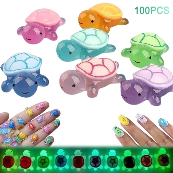 Eliaeconx Mini Turtle Figurines - 100-Pack Resin Small Animal Decor for Fairy Garden, Terrarium, DIY Crafts, 1-2 Inch Cute Turtle Models (As Shown)
