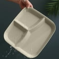 thumbnail image 1 of Eliaeconx Plastic Divided Plates for 3 Compartment Foodplate Food Separators Reusable Plates for Portion Control 11 Inch (Beige), 1 of 1