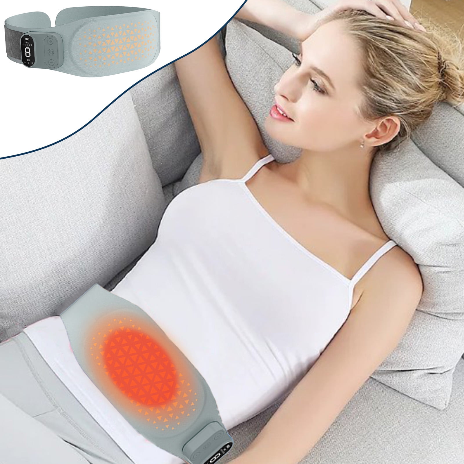 Hglyxoae Portable Heating Pad, Massage Pad for Abdomen with 3 Heat Mode and 9 Vibration Massage