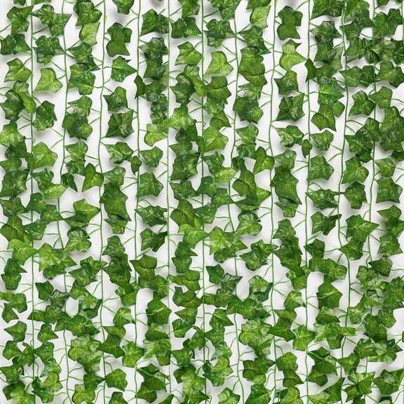 Hgrintd 12PC Strands Artificial Lvy Leaf Vine Garland Fake Foliage Hanging Plants，Multicolor