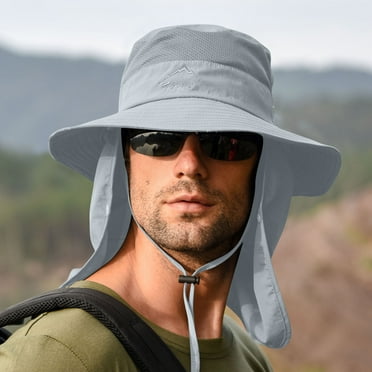 Hgrintd 2024 Hat for Men's Wide-Brim Fishing Hat Outdoor, Fisherman Hat, Sun Hat,Sun ,Gray-On Clearance