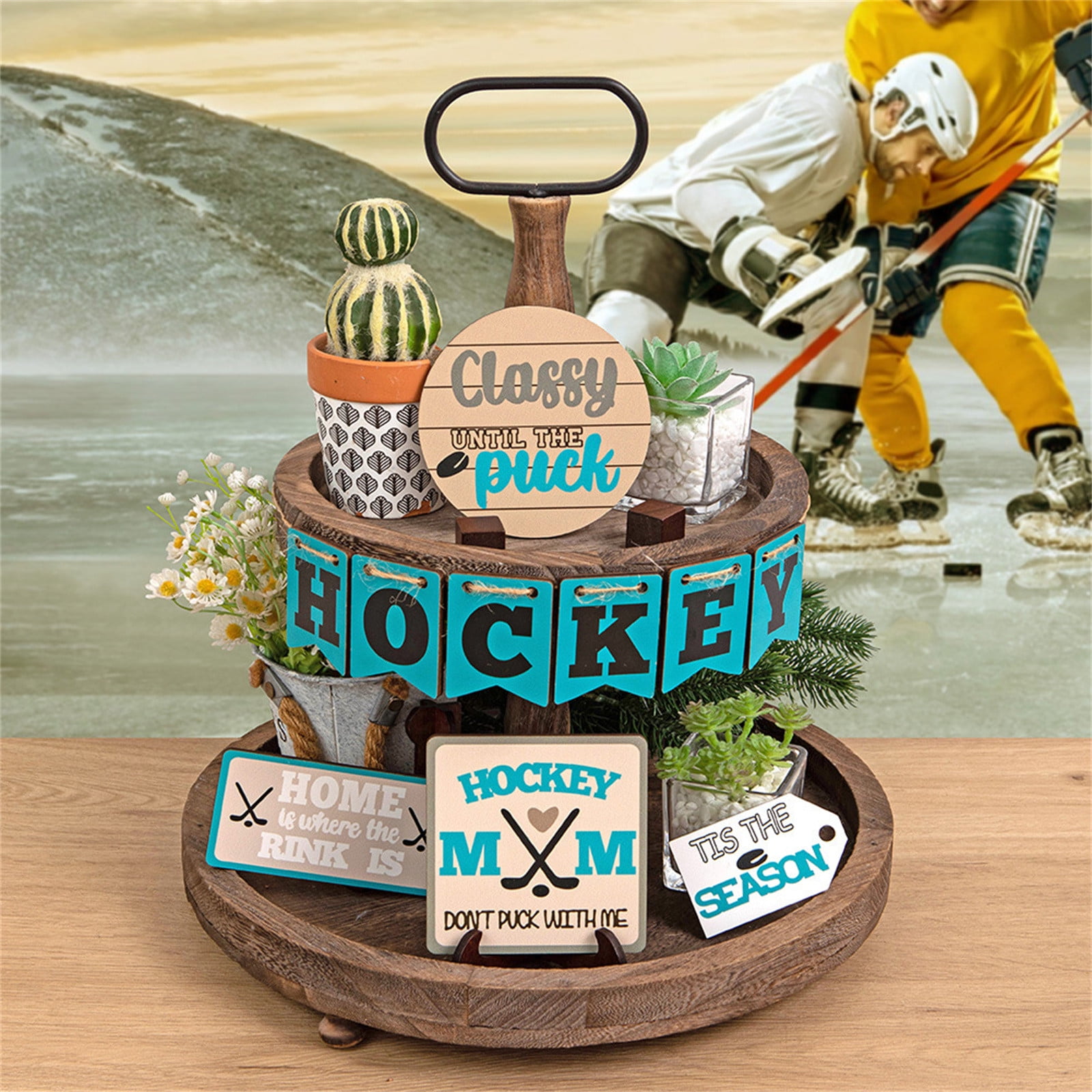 Hgrintd Home Decoration Farmhouse Layered Tray Decorations Living Room ...