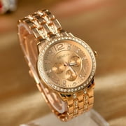 Hgrintd Low Sale Start!Women Fashion Stainless Steel Band Analog Quartz Round Wrist Watch Watches