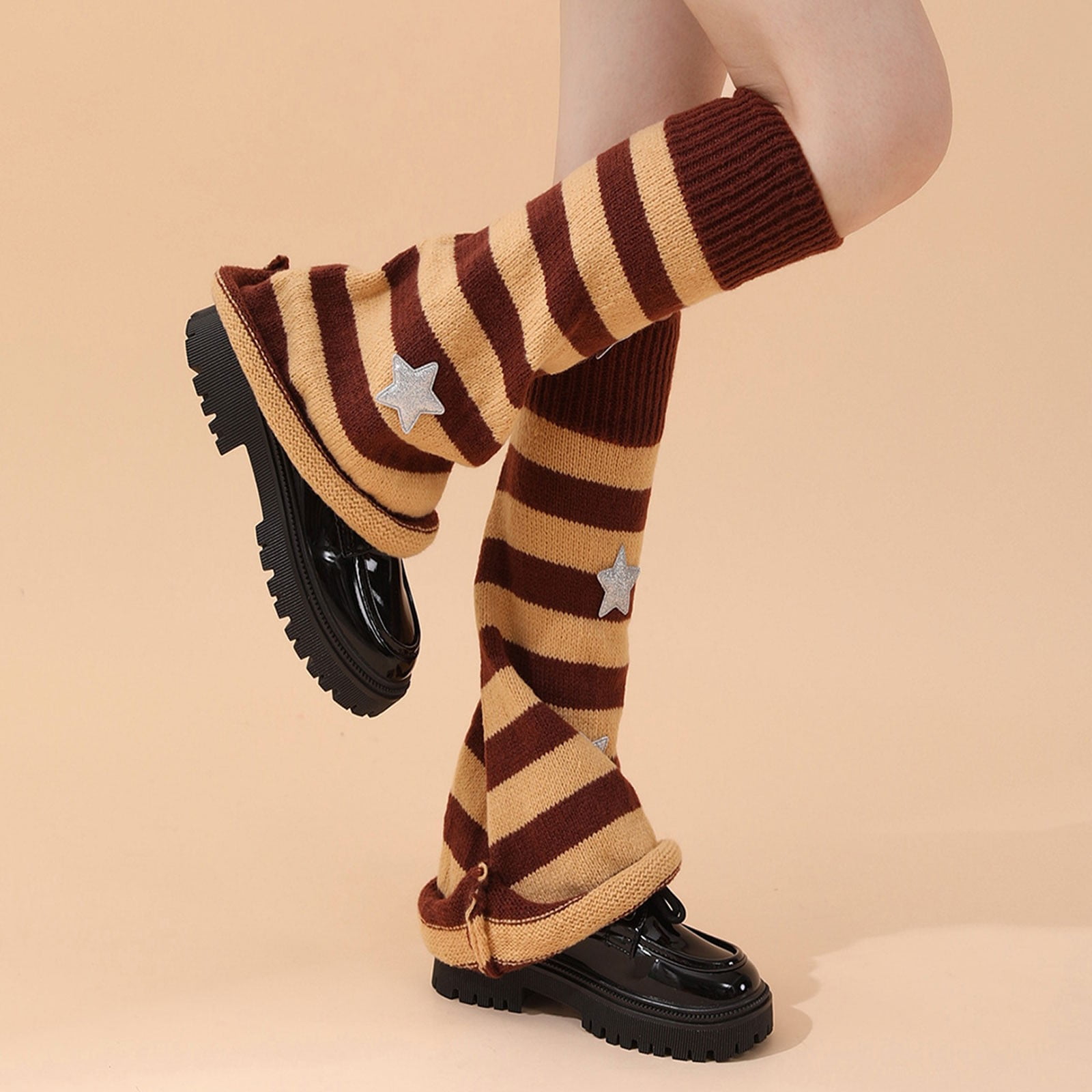 Hgrintd Women Goth Leg Warmers Gothic Leg Sleeves Kawaii Baggy Stripe