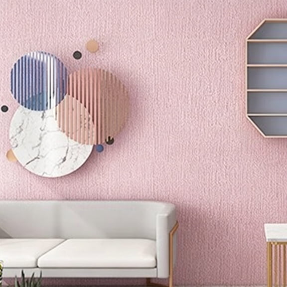 Hgtduk Lining Paper for Walls, Adhesive Thermal Wallpaper 3mm Thick, Peel and Stick Insulating White Wallcovering, Pink